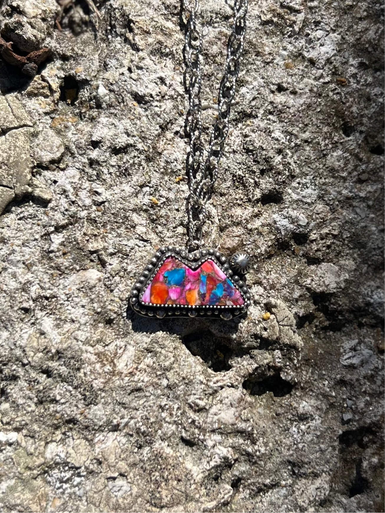 Pink Dahlia Mountain Necklace