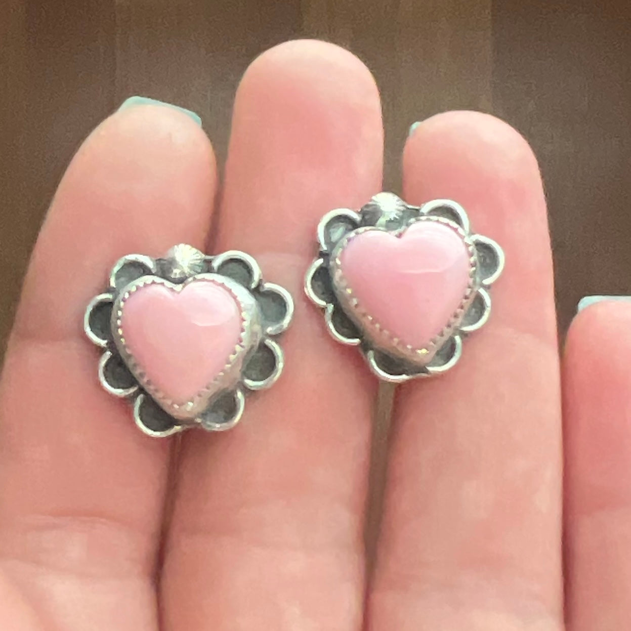 Western Royalty - Delightful Handmade Medium Sterling Silver Heart Earrings