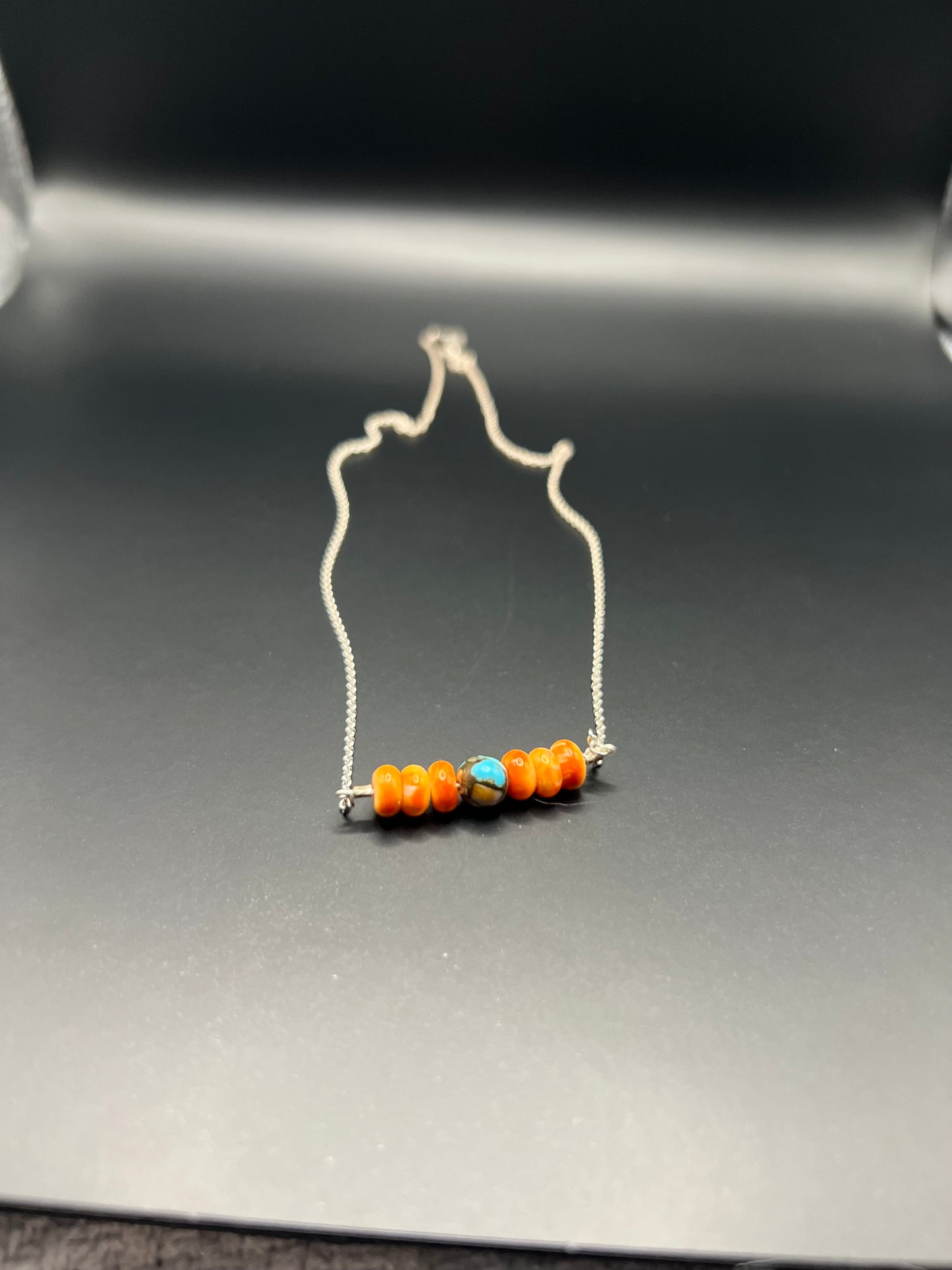 Dainty Kingman Spiny Oyster Necklace from the Sunrise to Sunset Collection
