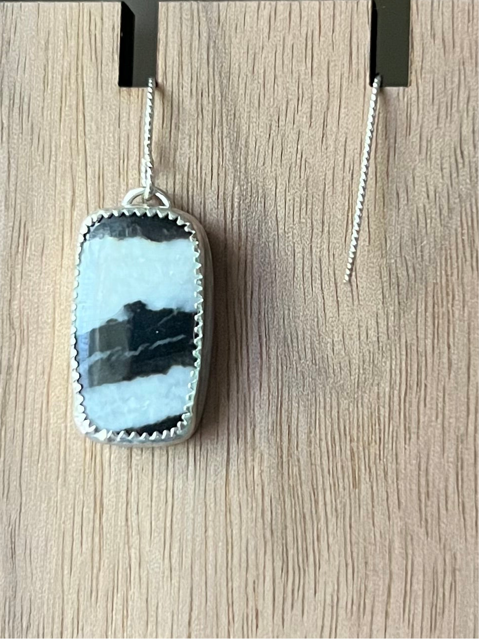 White Buffalo Rope Rectangular Dangle Earrings