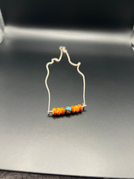 Dainty Kingman Spiny Oyster Necklace from the Sunrise to Sunset Collection